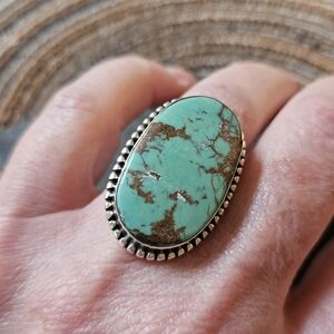 Large SouthWest Sterling Silver Turquoise Ring